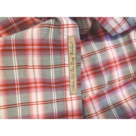 TOMMY BAHAMA Shirt Large Button Up Pink Plaid Long Sleeve Spring Easter Western - Picture 9 of 11